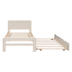 Letto a piattaforma singolo grigio / noce / sbiancato con letto estraibile – Per 2 persone