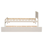 Letto a piattaforma singolo grigio / noce / sbiancato con letto estraibile – Per 2 persone