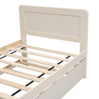 Letto a piattaforma singolo grigio / noce / sbiancato con letto estraibile – Per 2 persone