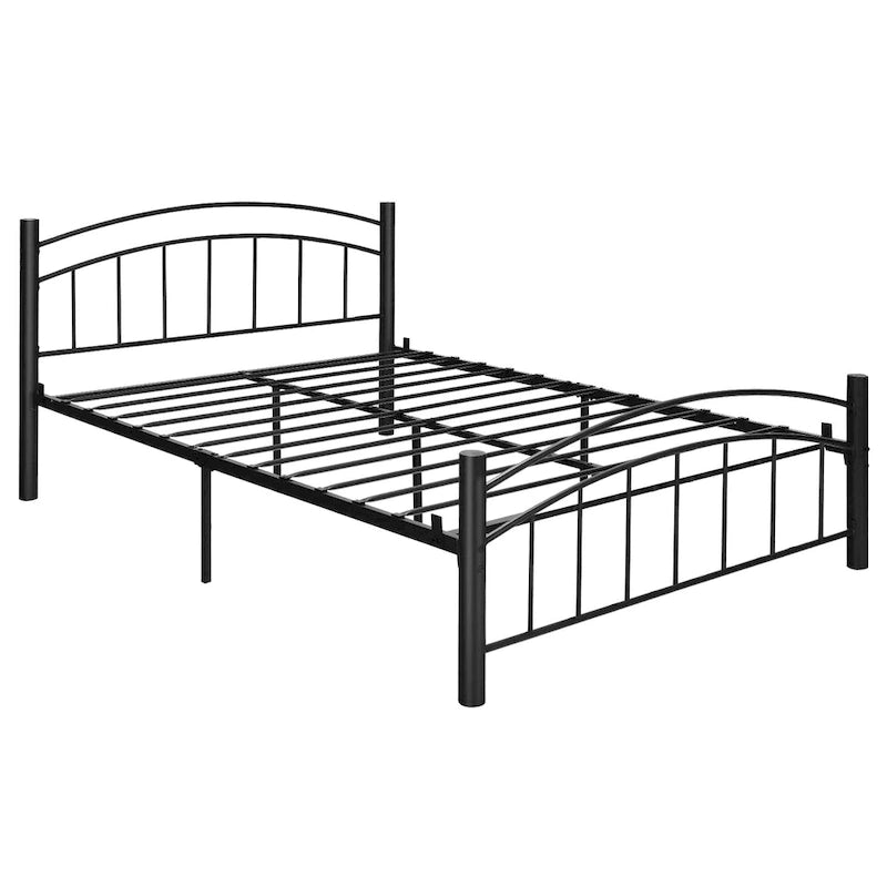 Struttura letto a piattaforma in metallo nero con testiera | Singolo/Matrimoniale | 1–2 persone