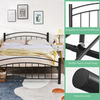 Struttura letto a piattaforma in metallo nero con testiera | Singolo/Matrimoniale | 1–2 persone