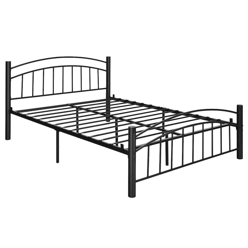 Struttura letto a piattaforma in metallo nero con testiera | Singolo/Matrimoniale | 1–2 persone