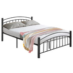 Struttura letto a piattaforma in metallo nero con testiera | Singolo/Matrimoniale | 1–2 persone