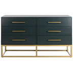Cassettiera a 6 cassetti – Rovere rustico / Oro verde acqua / Noce scuro / Argento nero / Oro bianco / Oro noce