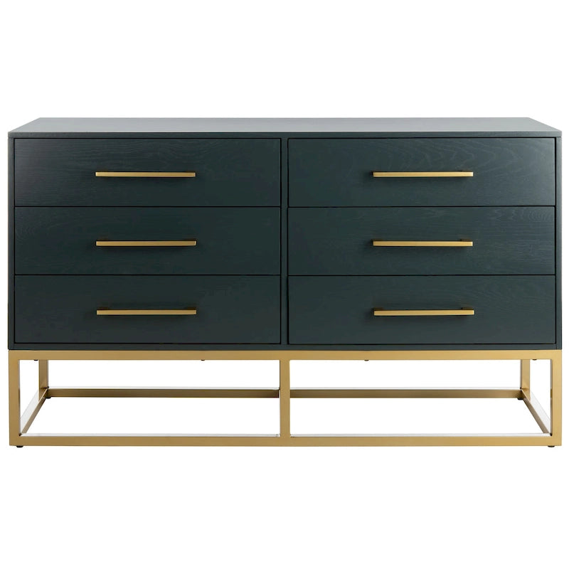 Cassettiera a 6 cassetti – Rovere rustico / Oro verde acqua / Noce scuro / Argento nero / Oro bianco / Oro noce