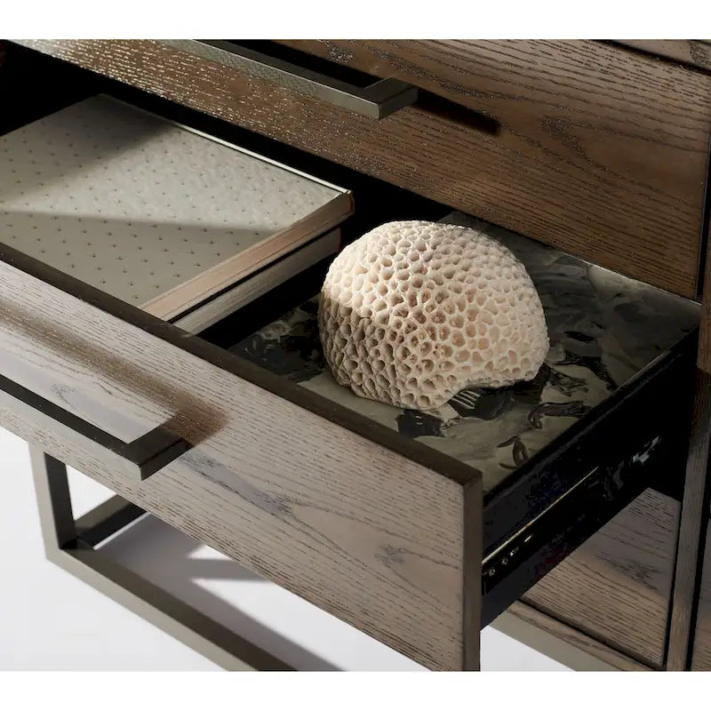 Cassettiera a 6 cassetti – Rovere rustico / Oro verde acqua / Noce scuro / Argento nero / Oro bianco / Oro noce