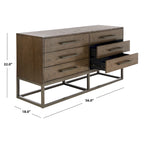 Cassettiera a 6 cassetti – Rovere rustico / Oro verde acqua / Noce scuro / Argento nero / Oro bianco / Oro noce