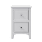 Comodino a 2 cassetti con gambe affusolate, Bianco/Grigio - Singolo