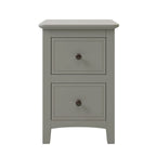 Comodino a 2 cassetti con gambe affusolate, Bianco/Grigio - Singolo