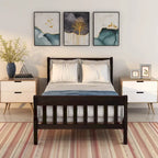 Letto a Piattaforma in Legno con Testiera e Pediera – Singolo, 1 Posto (Espresso / Bianco / Rovere)