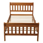 Letto a Piattaforma in Legno con Testiera e Pediera – Singolo, 1 Posto (Espresso / Bianco / Rovere)