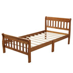 Letto a Piattaforma in Legno con Testiera e Pediera – Singolo, 1 Posto (Espresso / Bianco / Rovere)