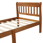 Letto a Piattaforma in Legno con Testiera e Pediera – Singolo, 1 Posto (Espresso / Bianco / Rovere)