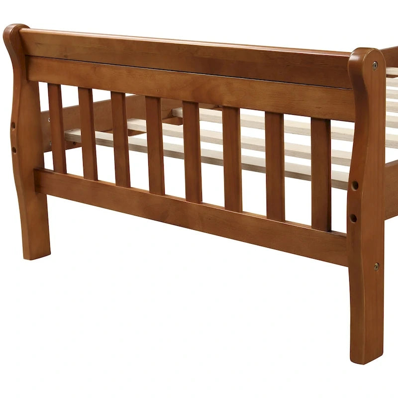 Letto a Piattaforma in Legno con Testiera e Pediera – Singolo, 1 Posto (Espresso / Bianco / Rovere)