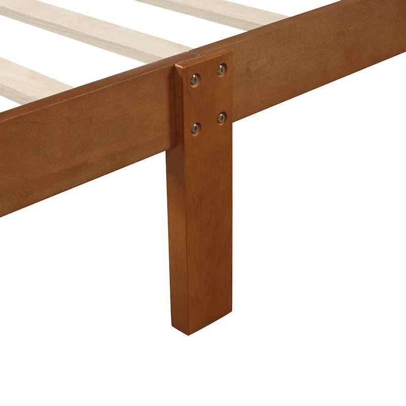 Letto a Piattaforma in Legno con Testiera e Pediera – Singolo, 1 Posto (Espresso / Bianco / Rovere)
