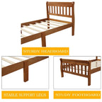 Letto a Piattaforma in Legno con Testiera e Pediera – Singolo, 1 Posto (Espresso / Bianco / Rovere)