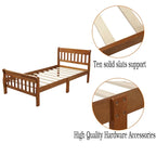 Letto a Piattaforma in Legno con Testiera e Pediera – Singolo, 1 Posto (Espresso / Bianco / Rovere)