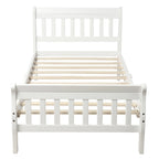 Letto a Piattaforma in Legno con Testiera e Pediera – Singolo, 1 Posto (Espresso / Bianco / Rovere)