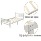 Letto a Piattaforma in Legno con Testiera e Pediera – Singolo, 1 Posto (Espresso / Bianco / Rovere)