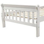Letto a Piattaforma in Legno con Testiera e Pediera – Singolo, 1 Posto (Espresso / Bianco / Rovere)