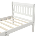 Letto a Piattaforma in Legno con Testiera e Pediera – Singolo, 1 Posto (Espresso / Bianco / Rovere)