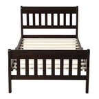 Letto a Piattaforma in Legno con Testiera e Pediera – Singolo, 1 Posto (Espresso / Bianco / Rovere)
