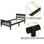 Letto a Piattaforma in Legno con Testiera e Pediera – Singolo, 1 Posto (Espresso / Bianco / Rovere)