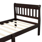 Letto a Piattaforma in Legno con Testiera e Pediera – Singolo, 1 Posto (Espresso / Bianco / Rovere)