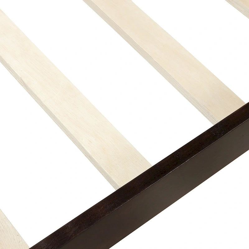 Letto a Piattaforma in Legno con Testiera e Pediera – Singolo, 1 Posto (Espresso / Bianco / Rovere)