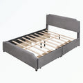 Letto a piattaforma imbottito capitonné grigio/verde/blu/beige con cassetti – 2 persone