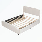 Letto a piattaforma imbottito capitonné grigio/verde/blu/beige con cassetti – 2 persone