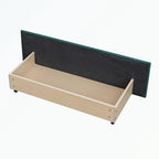 Letto a piattaforma imbottito capitonné grigio/verde/blu/beige con cassetti – 2 persone