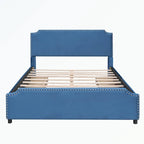 Letto a piattaforma imbottito capitonné grigio/verde/blu/beige con cassetti – 2 persone