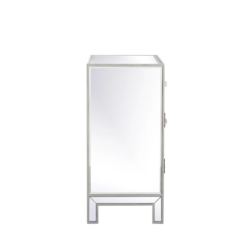 Mobiletto contenitore a specchio argento/oro – 3 ante, 1 cassetto, per 1 persona