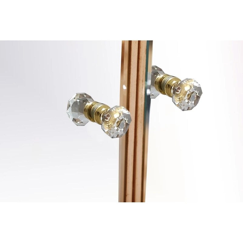 Mobiletto contenitore a specchio argento/oro – 3 ante, 1 cassetto, per 1 persona