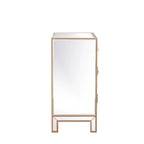 Mobiletto contenitore a specchio argento/oro – 3 ante, 1 cassetto, per 1 persona