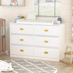 Comò fasciatoio a 6 cassetti grigio/bianco, convertibile per 1 bambino