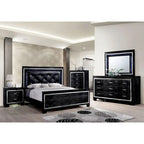 Comò a 9 cassetti e specchio con texture coccodrillo nero/argento (set da 2 pezzi)