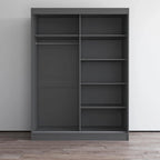 Armadio a 2 ante con specchio, lucido bianco/nero/grigio/wengé – 120 cm e 150 cm