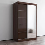 Armadio a 2 ante con specchio, lucido bianco/nero/grigio/wengé – 120 cm e 150 cm