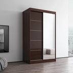 Armadio a 2 ante con specchio, lucido bianco/nero/grigio/wengé – 120 cm e 150 cm