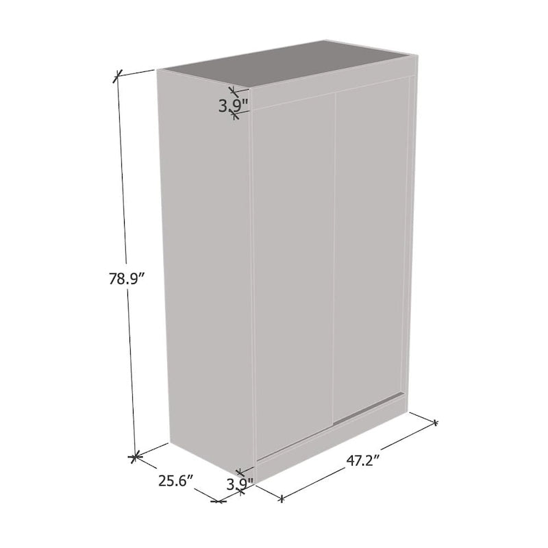 Armadio a 2 ante con specchio, lucido bianco/nero/grigio/wengé – 120 cm e 150 cm