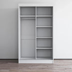 Armadio a 2 ante con specchio, lucido bianco/nero/grigio/wengé – 120 cm e 150 cm