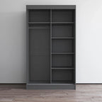 Armadio a 2 ante con specchio, lucido bianco/nero/grigio/wengé – 120 cm e 150 cm