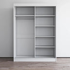 Armadio a 2 ante con specchio, lucido bianco/nero/grigio/wengé – 120 cm e 150 cm
