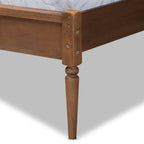 Letto a piattaforma in noce frassino con testiera in rattan, stile Mid-Century, matrimoniale/queen/king