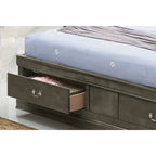 Letto contenitore Black / Cherry / Grey / Cappuccino con testiera libreria – Una piazza / Una piazza e mezza / Matrimoniale / King, 1-2 Persone