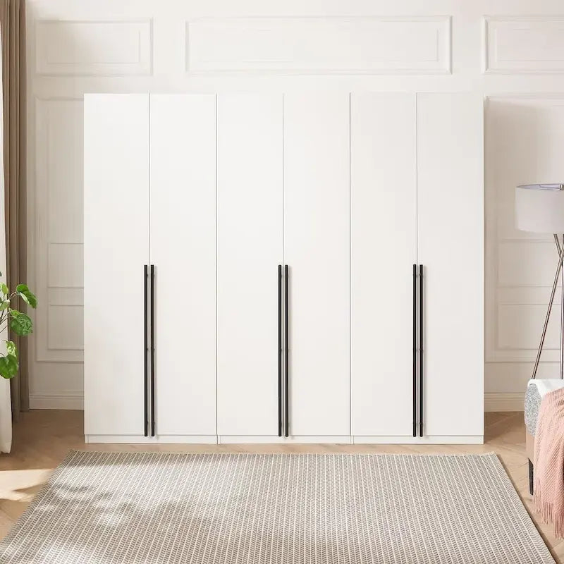Armadio guardaroba modulare a 3 ante in grigio rustico / bianco / marrone dorato, autoportante – 1 persona