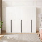 Armadio guardaroba modulare a 3 ante in grigio rustico / bianco / marrone dorato, autoportante – 1 persona