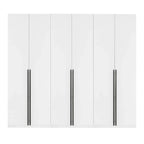Armadio guardaroba modulare a 3 ante in grigio rustico / bianco / marrone dorato, autoportante – 1 persona